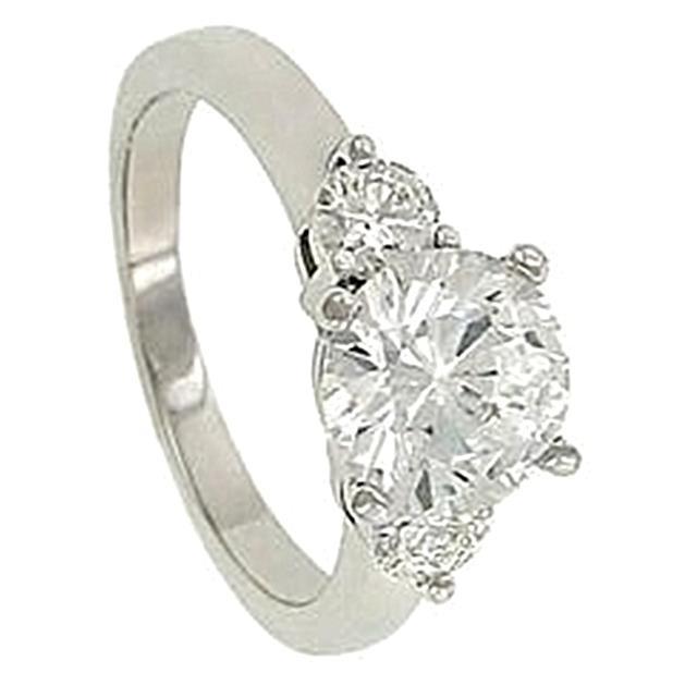 2.01 Echt Diamanten Koninklijke Verlovingsring Drie Stenen Sieraden Nieuw