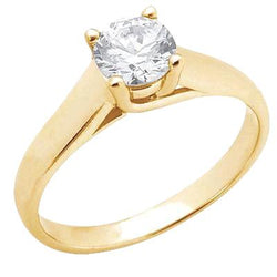 2 Karaat uit de aarde gewonnen Diamanten Solitaire Geelgouden Ring met Pootjes
