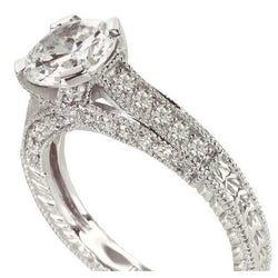 2.01 Karaat Echt Diamanten Verlovingsring Antieke Stijl Vrouwen Wit Goud