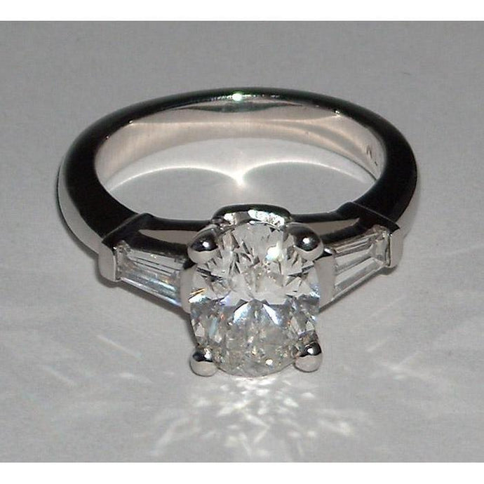 2.01 ct. Ovale Echt Diamant Drie 3 Stenen Ring Wit Goud Nieuw