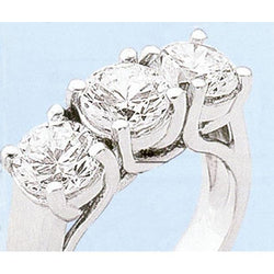 2.10 Ct. Echte Jubileumring Diamant Goud Drie Steen Sieraden Nieuw