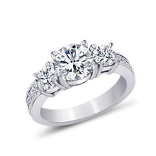 Afbeelding in Gallery-weergave laden, 2.11 Kt. Drie Stenen Stijl Ronde &amp; Prinses Echt Diamanten Verlovingsring
