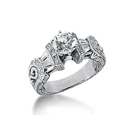 2.26 Ct Echt Diamanten Verlovingsring Vintage Stijl Sieraden