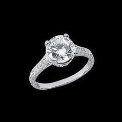 2.26 Karaat Natuurlijke uit de aarde gewonnen Diamanten Vintage Stijl Trouwring Witgoud