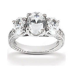 2.31 karaat Drie Stenen Bruiloft Echt Diamanten Ring Vintage Stijl Nieuw