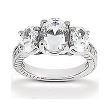 Afbeelding in Gallery-weergave laden, 2.31 karaat Drie Stenen Bruiloft Echt Diamanten Ring Vintage Stijl Nieuw
