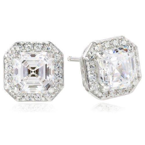 2.44 karaat Halo Diamanten Oorknopjes Asscher en Ronde Echt Diamant