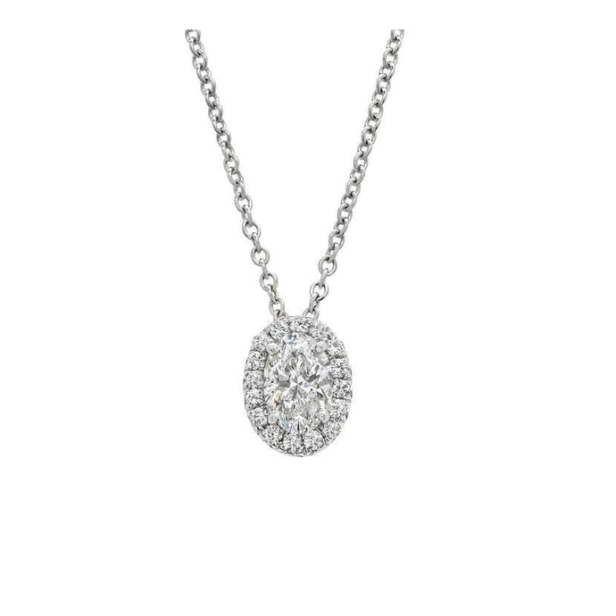 2.60 Ct Echt Diamanten Hanger Ketting Ovaal En Rond Geslepen