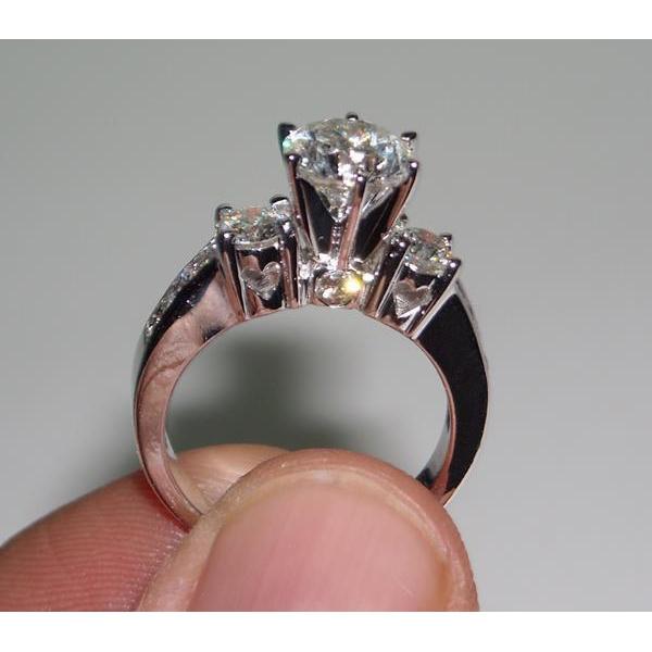2.70 karaat Echte Ronde Verlovingsring Hart Set Wit Goud - harrychadent.nl