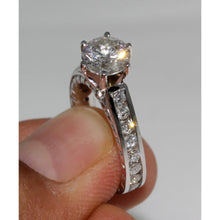 Afbeelding in Gallery-weergave laden, 2.75 Karaat Sprankelende Echt Diamanten Solitaire Ring Met Accenten
