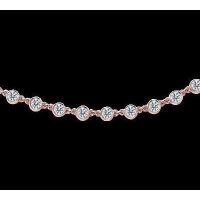 20 karaat werven diamanten halsketting hanger Rose Gold Diamant Yard - harrychadent.nl