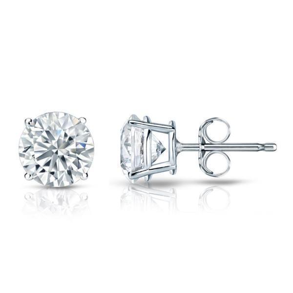 2,00 ct ronde briljant geslepen diamanten dames oorknopjes wit goud