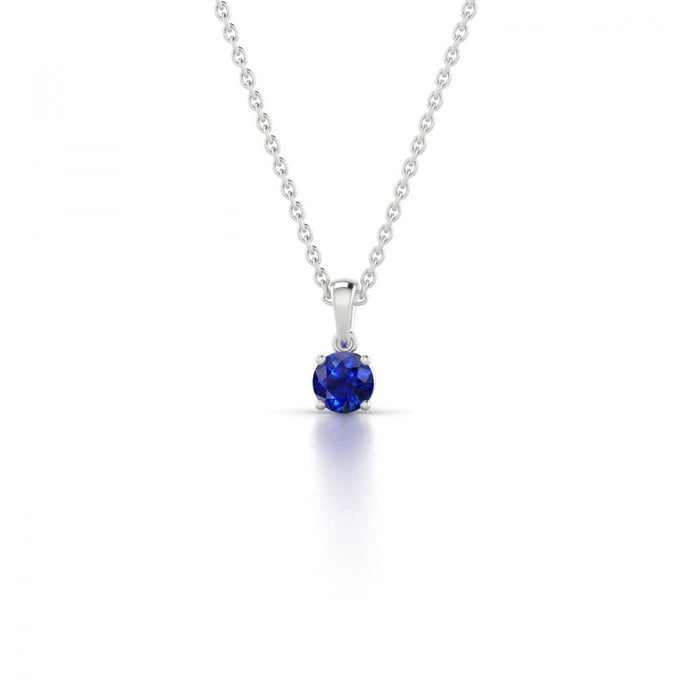 2,00 karaat ceylon saffier hanger ketting ketting wit goud 14k