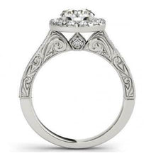 Afbeelding in Gallery-weergave laden, 2,00 karaat ronde antieke stijl Halo diamanten ring wit goud 14K - harrychadent.nl
