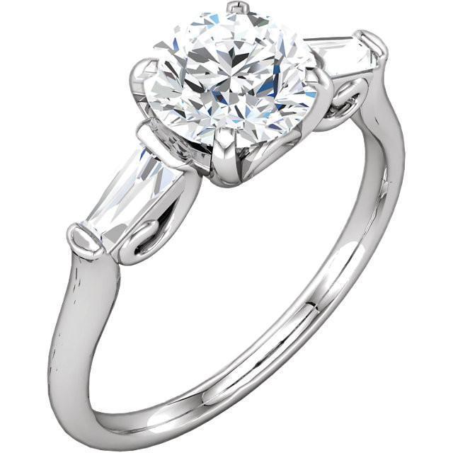 2,01 ct ronde en stokbrood diamanten verlovingsring met 3 stenen witgoud - harrychadent.nl