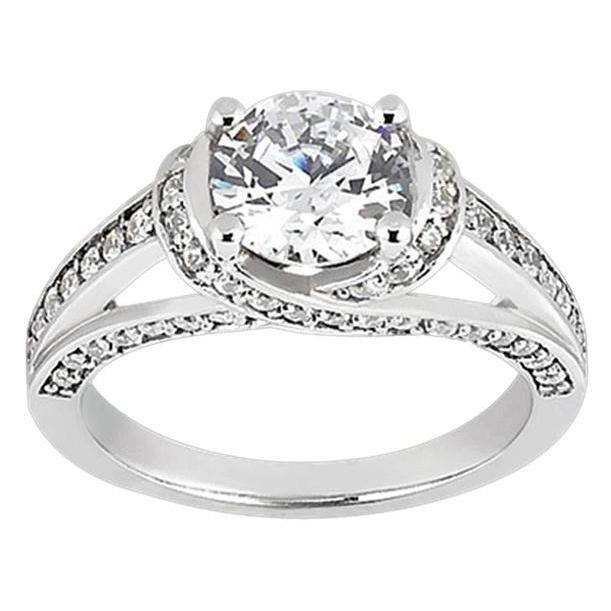 2,01 karaat diamanten jubileum solitaire ring met accenten wit goud 14k - harrychadent.nl