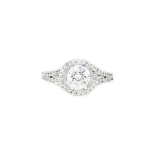 Afbeelding in Gallery-weergave laden, 2,01 karaat ronde briljante halo diamanten trouwring wit goud 14k
