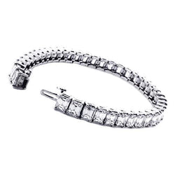 22 Karaat Sprankelende Smaragdslijpsel Diamanten Tennisarmband Witgoud
