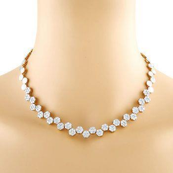 21,00 ct kleine briljant geslepen diamanten dames ketting wit goud 14K - harrychadent.nl