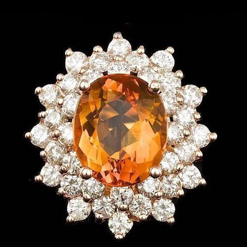 21,50 ct ovaal geslepen natuurlijke citrien diamanten trouwring wit goud 14k - harrychadent.nl