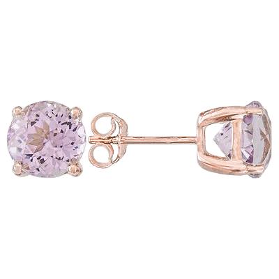 22 ct-tandenset rond geslepen Kunziet dame oorknopjes rosé goud 14k - harrychadent.nl