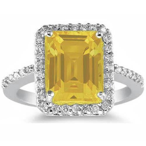 22 karaat gele citrien en diamanten trouwring witgouden sieraden - harrychadent.nl