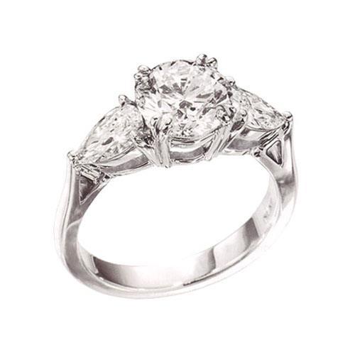 2,20 karaat 3 stenen verlovingsringen met sprankelende diamanten ringjuwelen Nieuw
