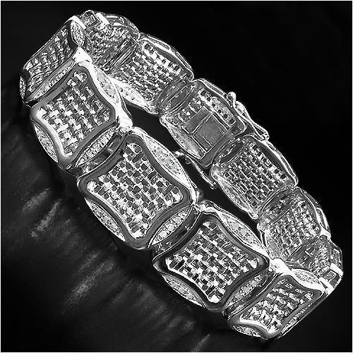 23 karaat kleine ronde diamanten heren armband wit goud 14K - harrychadent.nl
