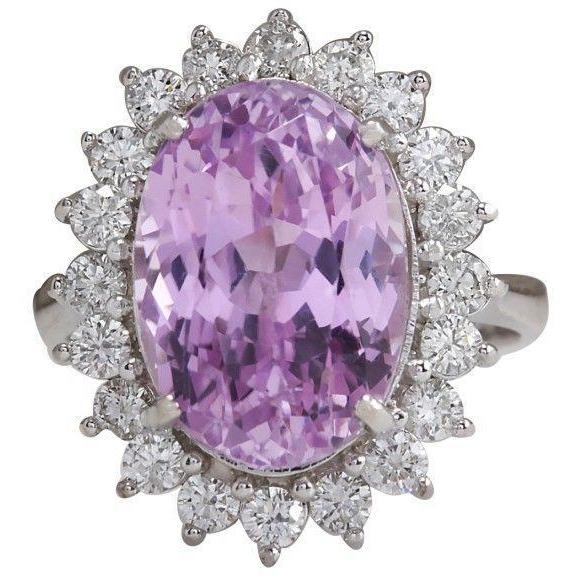 23 karaat roze kunziet en diamanten trouwring wit goud 14k - harrychadent.nl