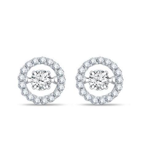 2,34 ct briljant geslepen sprankelende diamanten lady studs halo earring