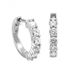 2,4 ct-tandenset ronde diamanten hoepeloorbel
