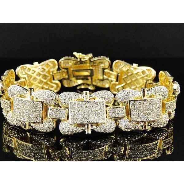 24 karaat diamanten armband heren geel gouden sieraden Nieuw - harrychadent.nl