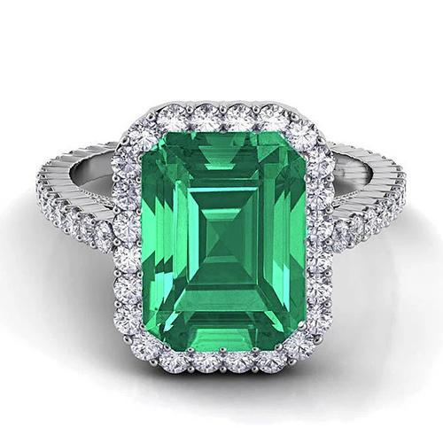 24 kt groene smaragd en diamanten trouwring witgouden sieraden - harrychadent.nl