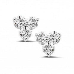2,40 karaat ronde geslepen diamanten dames oorknopjes 14K witgoud