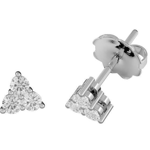 2,40 karaat ronde geslepen diamanten oorknopjes 14K witgoud - harrychadent.nl
