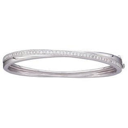 2,45 ct rond geslepen diamanten armband 14K witgoud