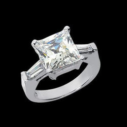 2,45 ct. Princess & Baguette Diamants Three Stone trouwring