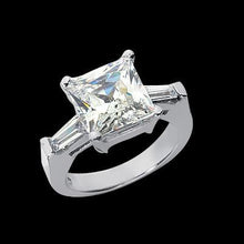 Afbeelding in Gallery-weergave laden, 2,45 ct. princess &amp; baguette diamants three stone trouwring
