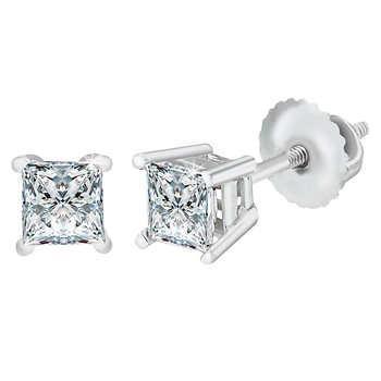 2,5 ct prinses geslepen diamanten oorknopjes - harrychadent.nl