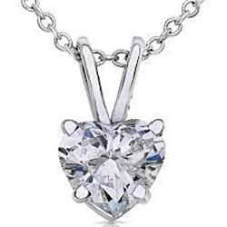 2,5 karaat hartvormige diamanten halsketting hanger wit goud 14K