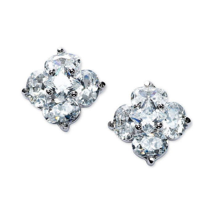 2,50 ct ovale en prinses geslepen diamanten oorknopjes 14k witgoud - harrychadent.nl