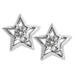 2,50 karaat Diamanten oorbellen met sterframe 14k witgoud