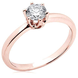 2,50 karaat diamanten solitaire ring rosé gouden sieraden