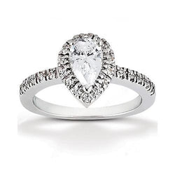 2,50 karaat koninklijke verlovingsring Halo Pear Diamond