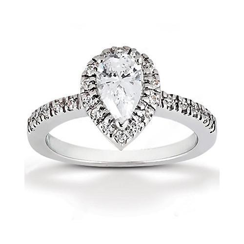 2,50 karaat koninklijke verlovingsring Halo Pear Diamond - harrychadent.nl