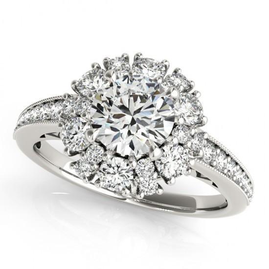 2,50 karaat ronde diamanten verlovingsring massief wit goud 14K - harrychadent.nl