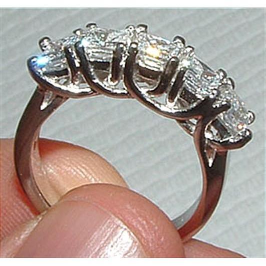 2,50 karaat vijf stenen prinses geslepen diamanten ring massief wit goud Nieuw - harrychadent.nl