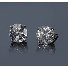Afbeelding in Gallery-weergave laden, 2,50 karaat witgoud 14k prong ronde diamanten stud earring f vs1
