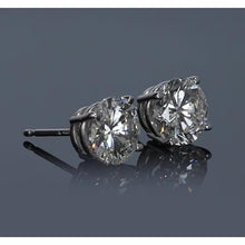Afbeelding in Gallery-weergave laden, 2,50 karaat witgoud 14k prong ronde diamanten stud earring f vs1

