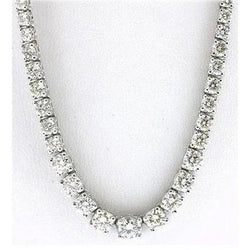 25,00 karaat Diamanten halsketting Tennis afgestudeerd Riviera 40 cm 14K goud